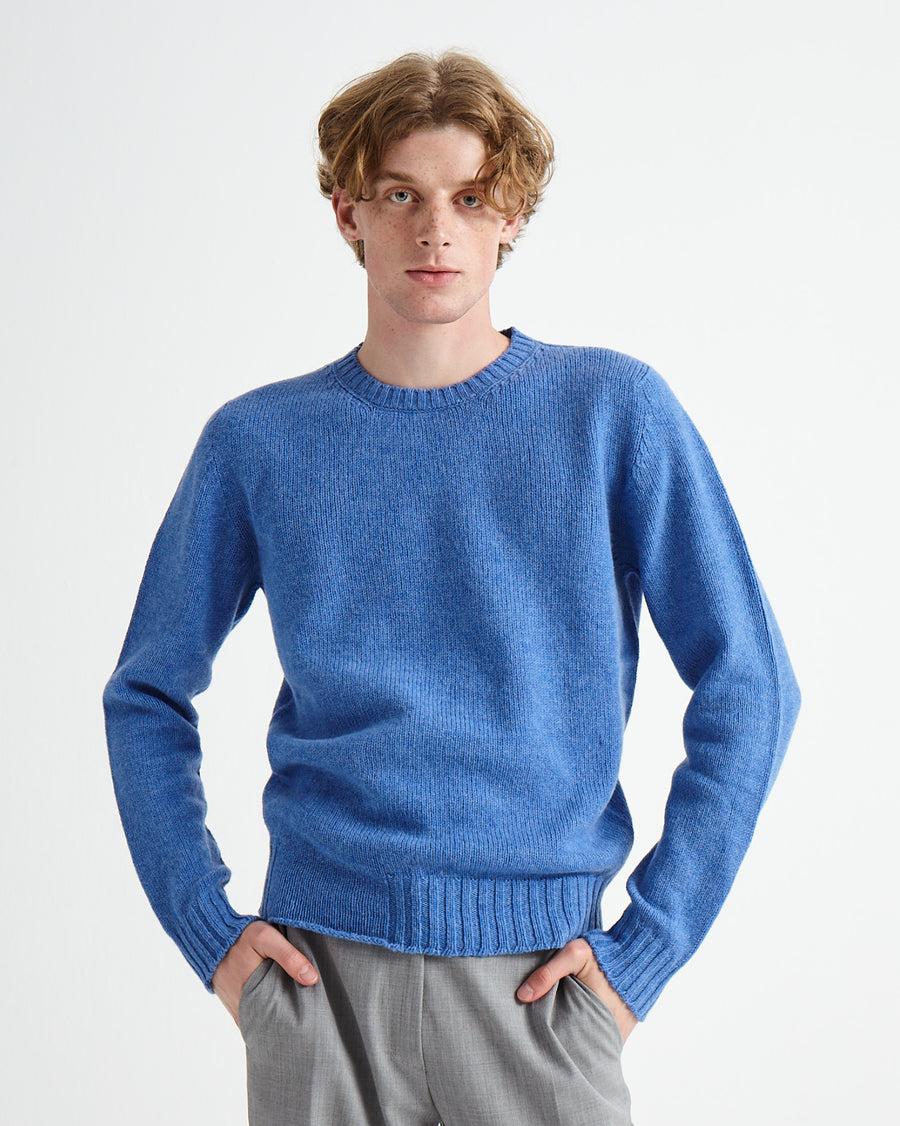 Scaglione ROUND NECK SEAMLESS SOFTWOOL CORNFLOWER Soddisfazione Garantita
