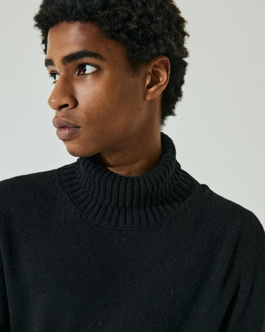 Scaglione TURTLE NECK SOFT HYBRD CASHMERE BLACK Negozi Online