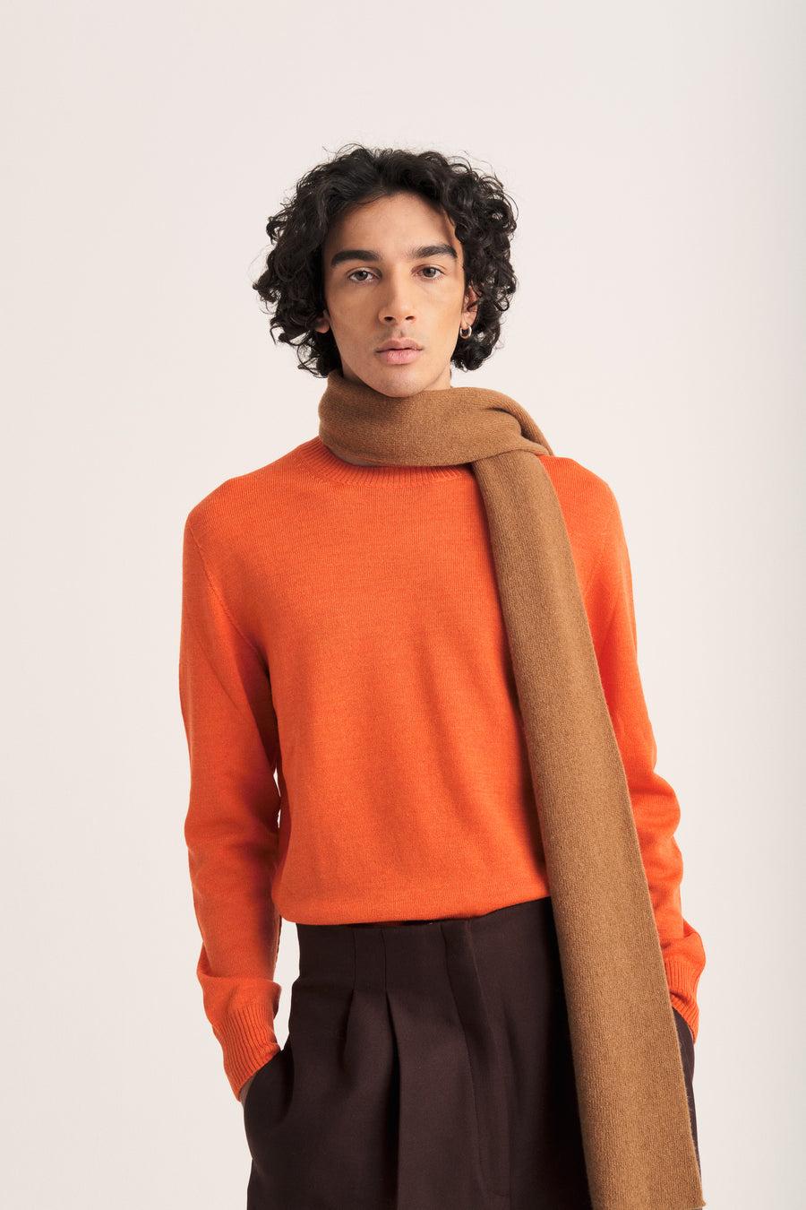 Scaglione ROUND NECK SEAMLESS MERINO CARROT Nuova