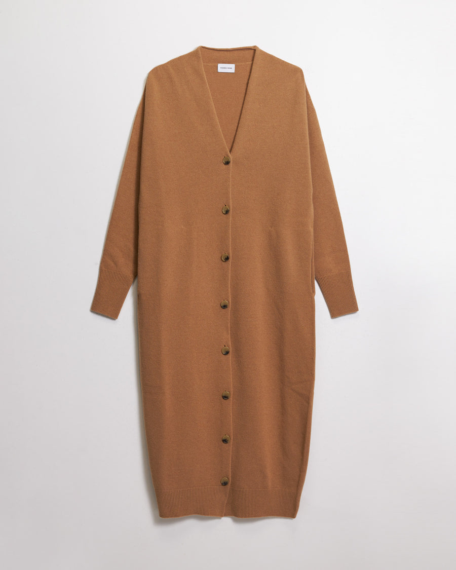 Scaglione CARDIGAN LUNGO SEAMLESS CARAMEL In Linea