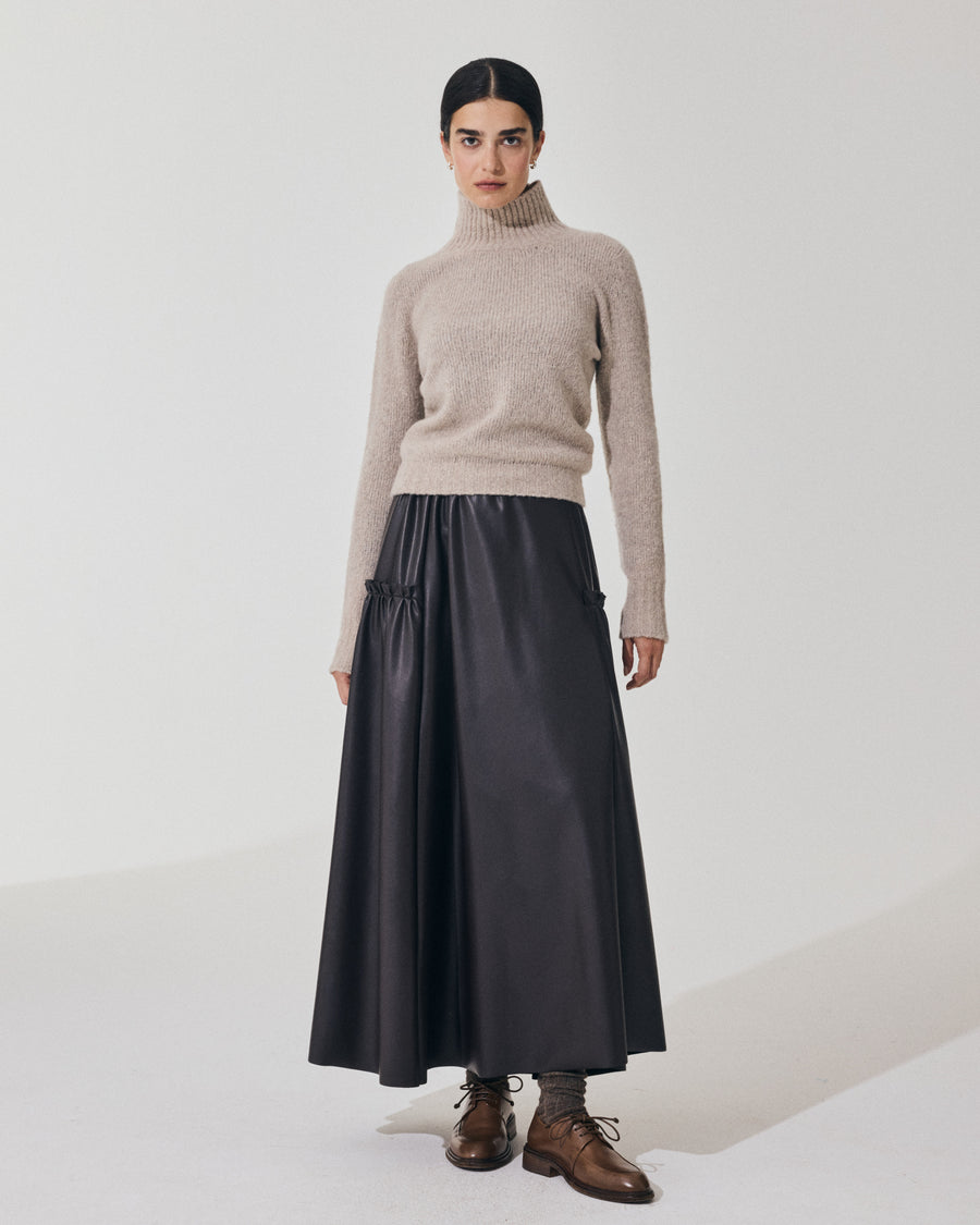 Scaglione TURTLE NECK SLIM PUFFED CASHMERE BEIGE Qualità