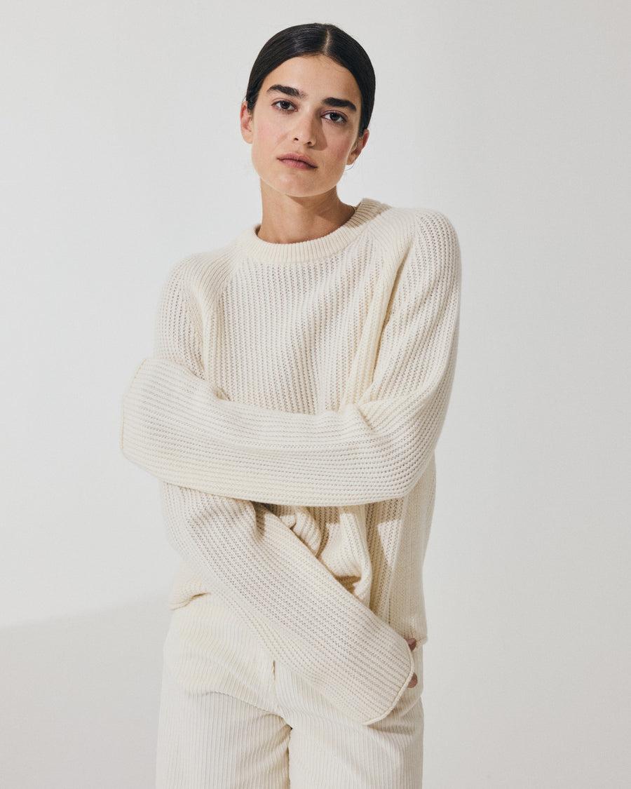 Scaglione ROUND NECK RAGLAN FISHERMAN MILK Soddisfazione Garantita