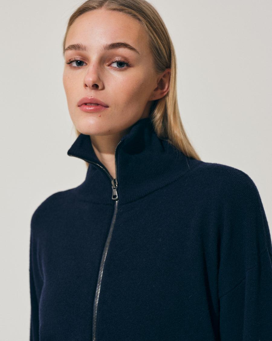 Scaglione BOMBER ZIP CASH BLEND NAVY Qualità Garantita