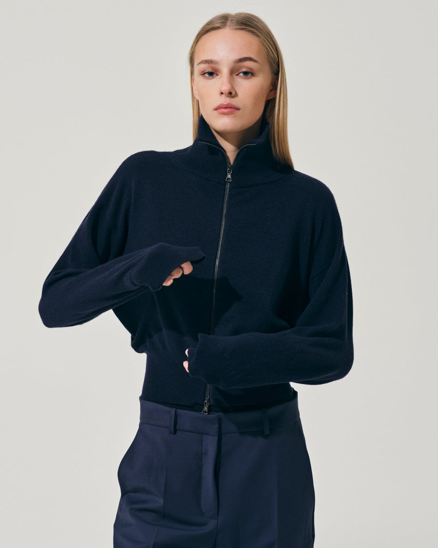 Scaglione BOMBER ZIP CASH BLEND NAVY Qualità Garantita