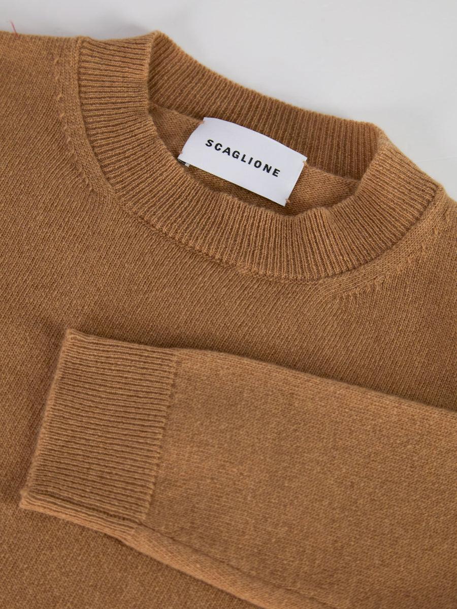 Scaglione ROUND NECK BASIC CASH BLEND CARAMEL Prezzo Ridotto