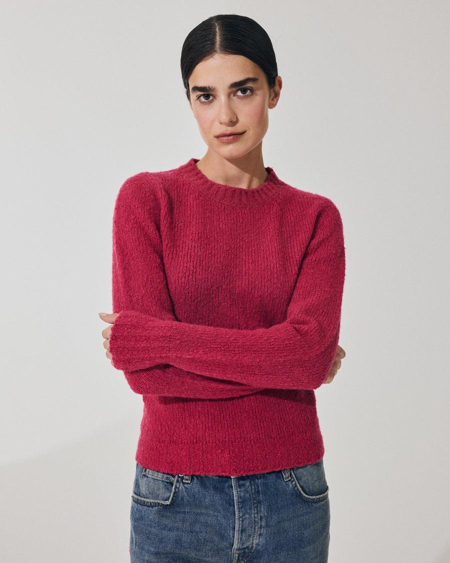 Scaglione ROUND NECK SLIM PUFFED CASHMERE SEAMLESS DAHLIA Novità