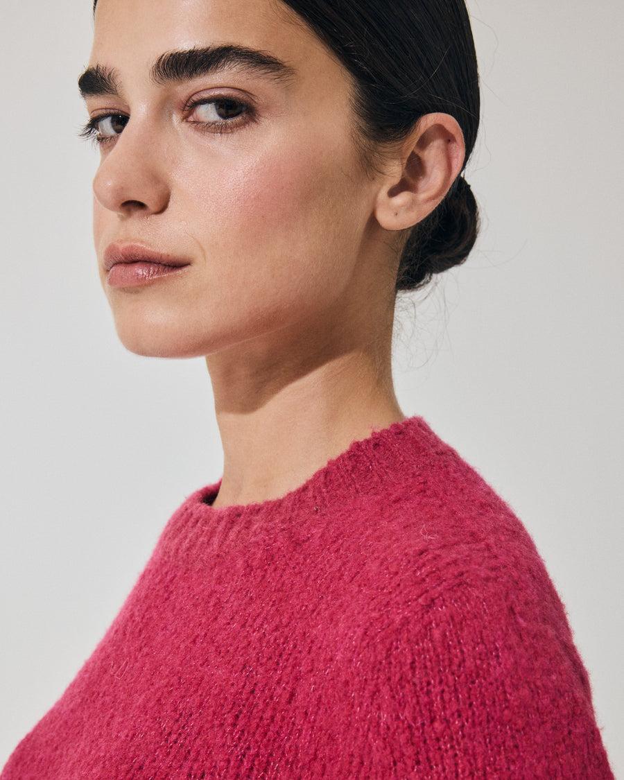Scaglione ROUND NECK SLIM PUFFED CASHMERE SEAMLESS DAHLIA Novità