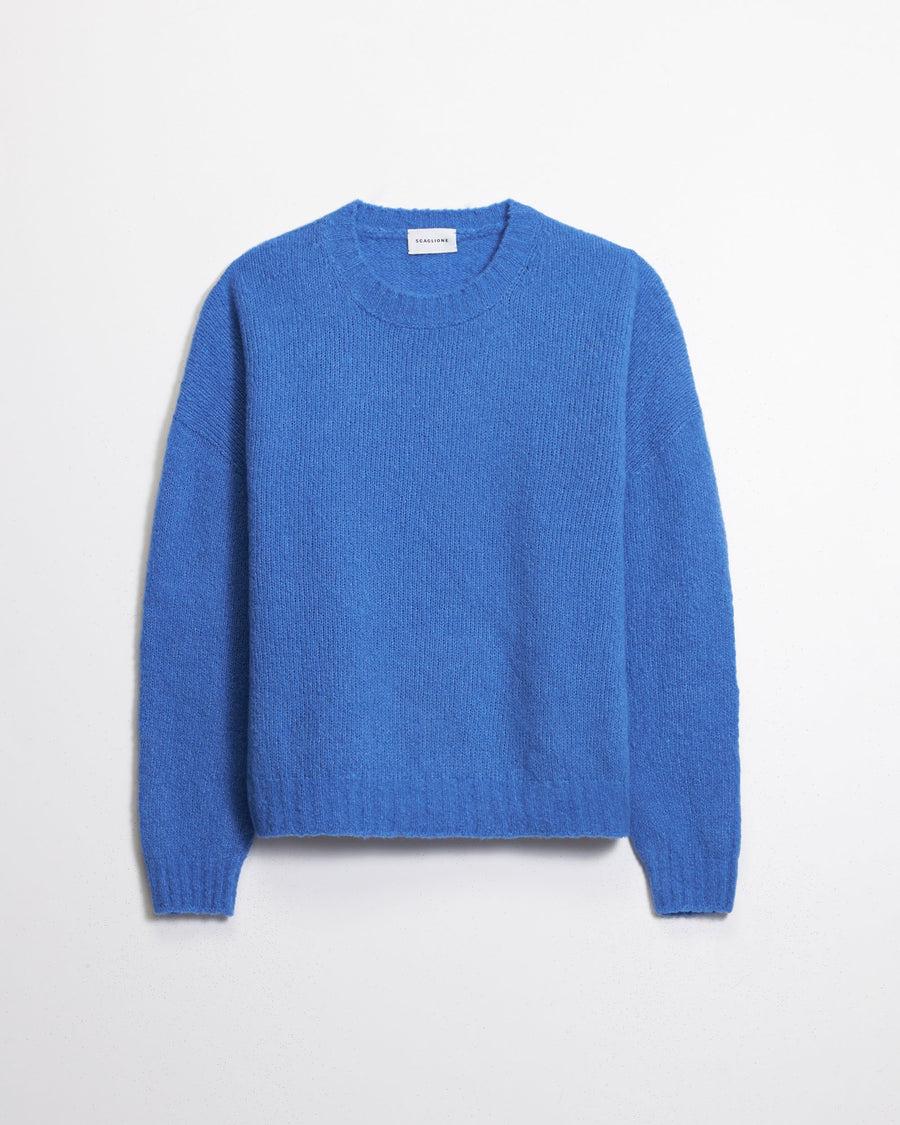Scaglione ROUND NECK OVER PUFFED CASHMERE CORNFLOWER Sconto
