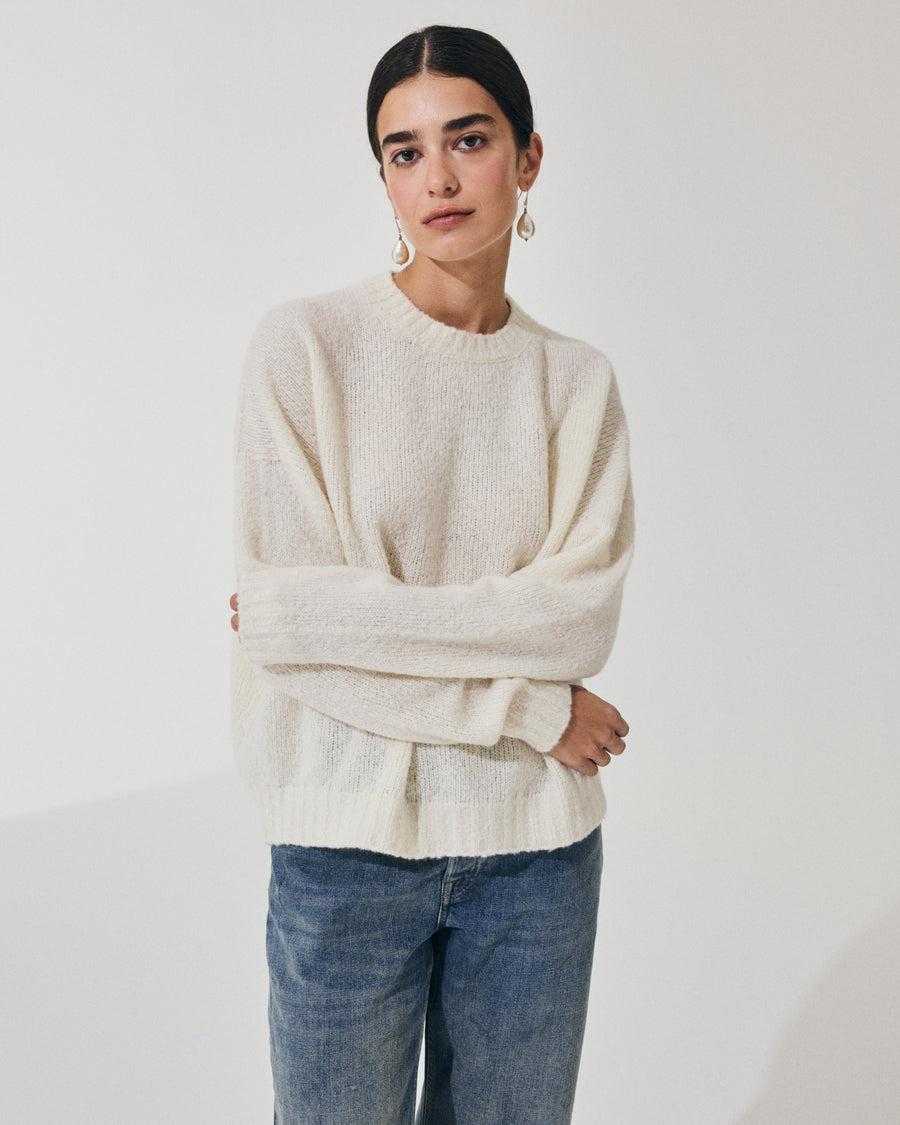 Scaglione ROUND NECK OVER PUFFED CASHMERE MILK Economico
