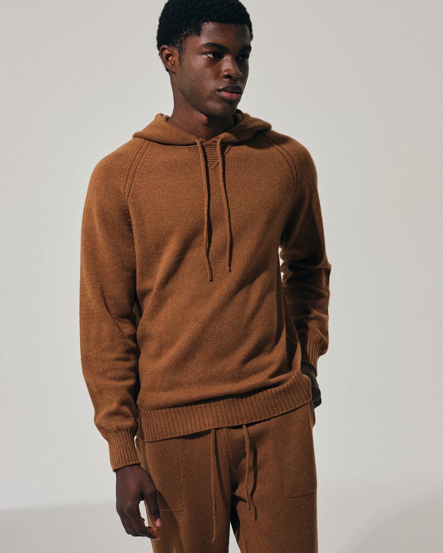 Scaglione HOODY RAGLAN HYBRD CASHMERE RHUM Vendita Calda
