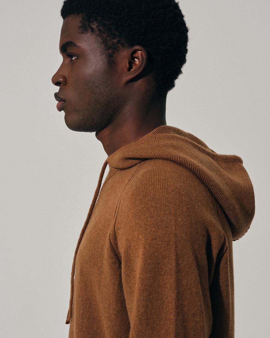 Scaglione HOODY RAGLAN HYBRD CASHMERE RHUM Vendita Calda