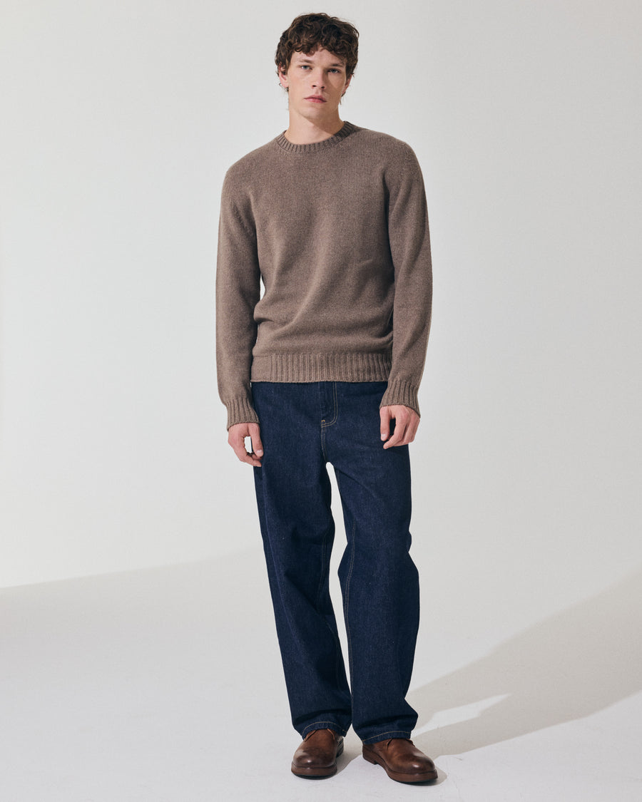 Scaglione ROUND NECK SOFT HYBRD CASHMERE TAUPE Flash Sale