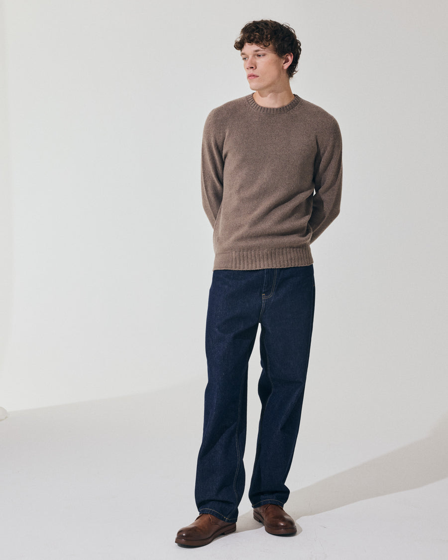 Scaglione ROUND NECK SOFT HYBRD CASHMERE TAUPE Flash Sale