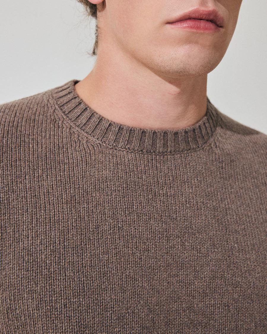 Scaglione ROUND NECK SOFT HYBRD CASHMERE TAUPE Flash Sale