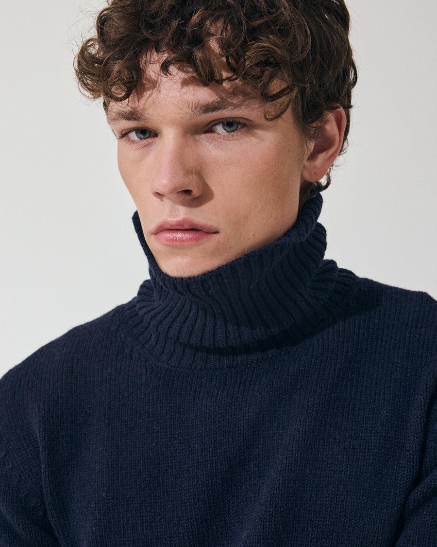Scaglione TURTLE NECK SEAMLESS SOFTWOOL DKNAVY Shopping online