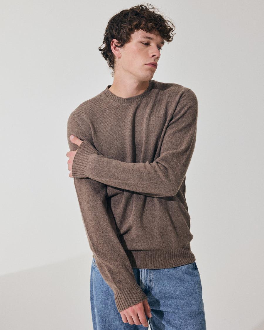 Scaglione ROUND NECK SEAMLESS HYBRD CASHMERE TAUPE Offerta Giorno del Papà