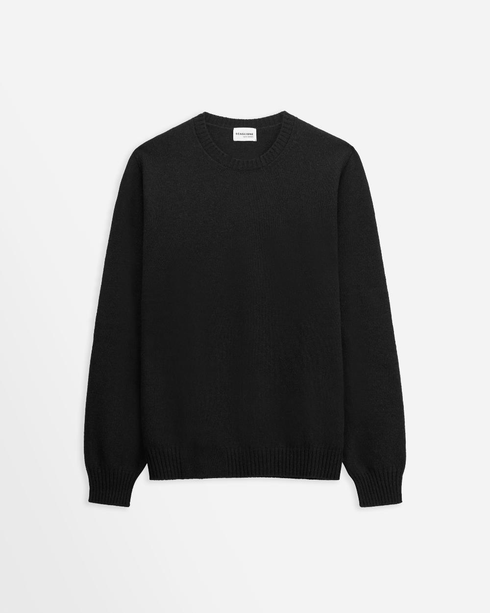 Scaglione ROUND NECK SEAMLESS HYBRD CASHMERE BLACK