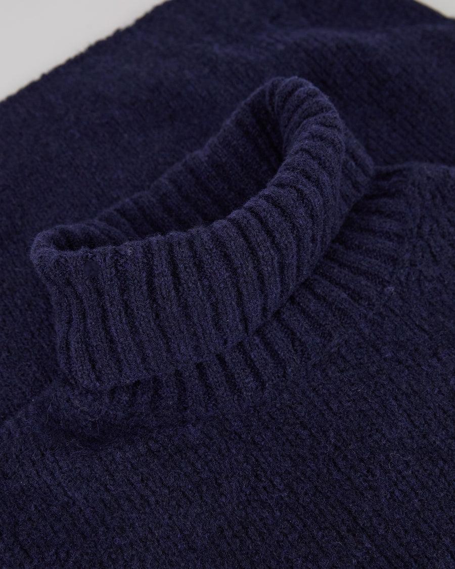 Scaglione TURTLE NECK SEAMLESS PUFFED CASHMERE CASHMERE NAVY Smaltimento dello stoccaggio