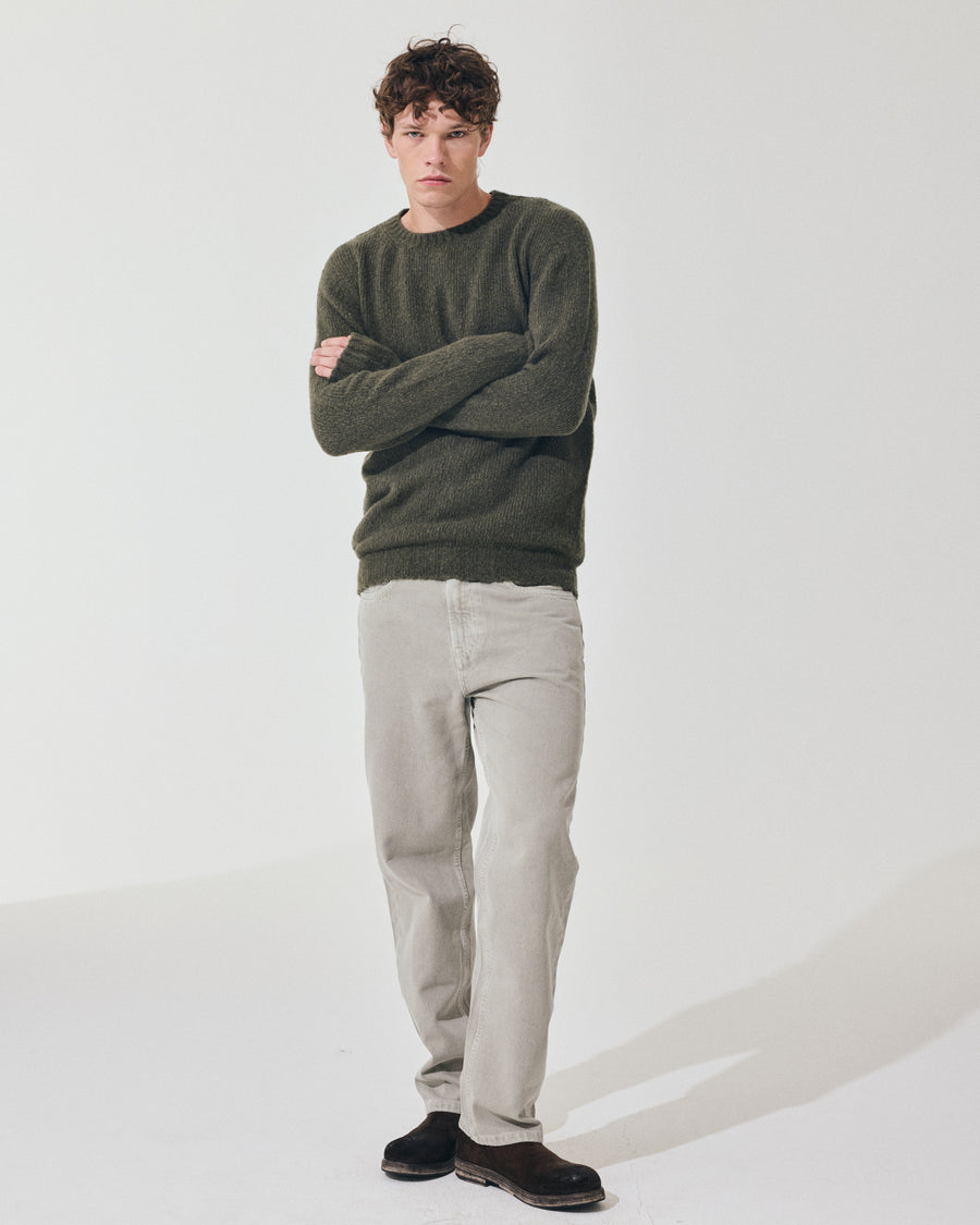 Scaglione ROUND NECK SEAMLESS PUFFED CASHMERE CASHMERE FOREST Offerta temporanea
