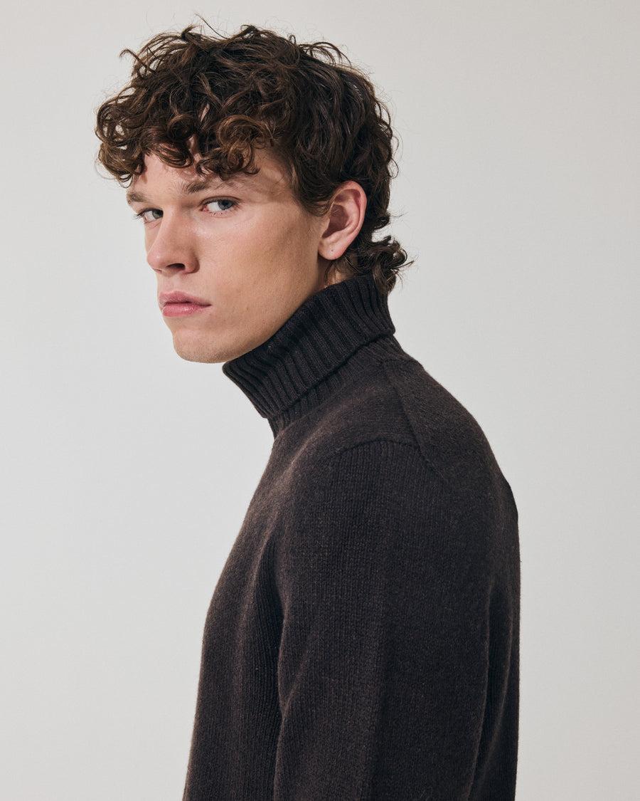 Scaglione TURTLE NECK SOFT HYBRD CASHMERE EBANO Lightning offer