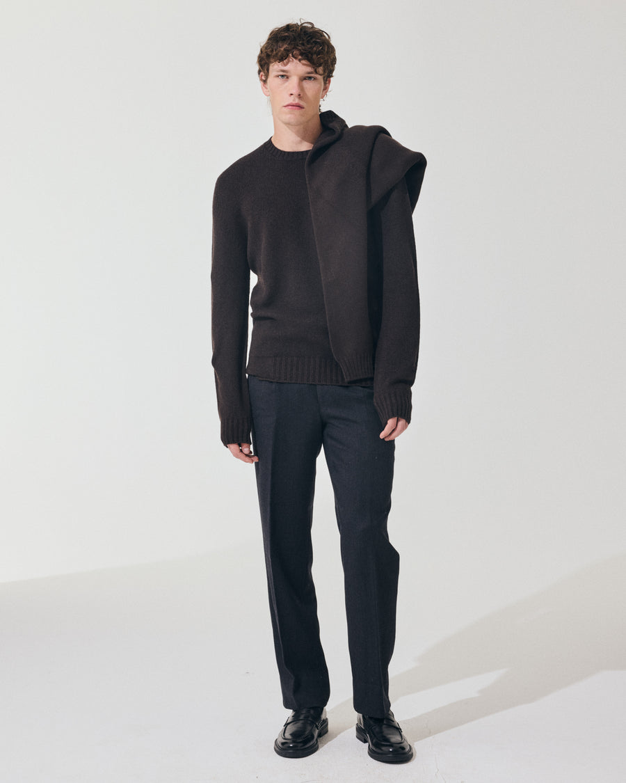Scaglione ROUND NECK SOFT HYBRD CASHMERE EBANO Nuovi prodotti