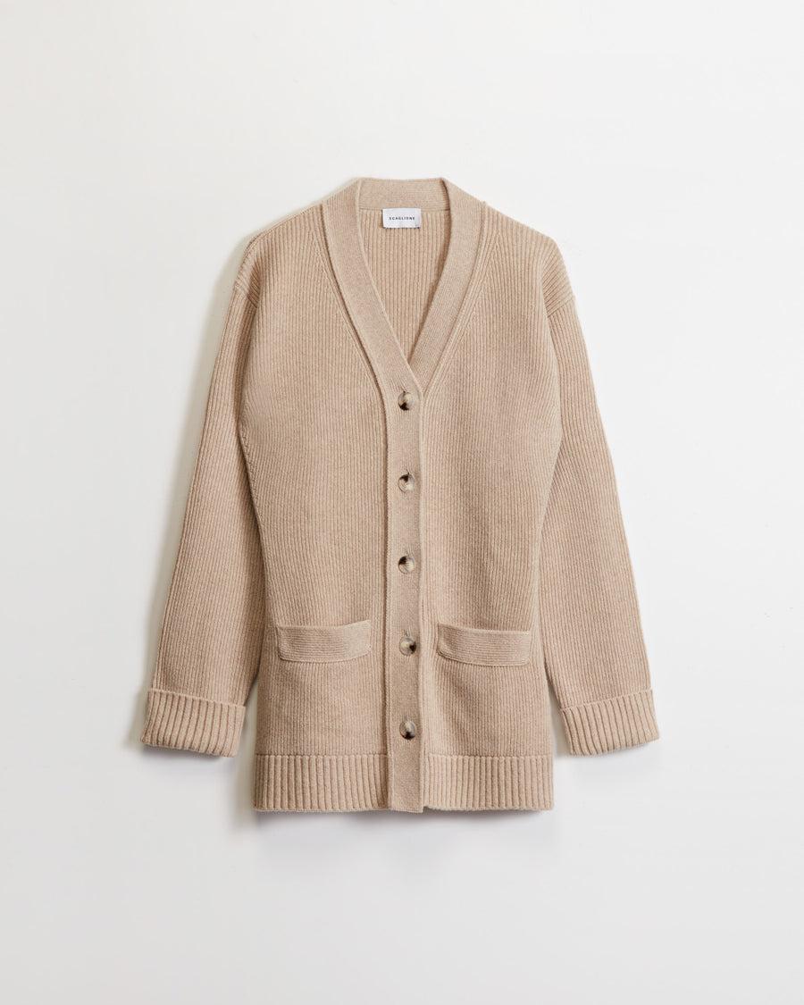 Scaglione CARDIGAN TIGHT FULLNEEDLE SAND Sconti VIP