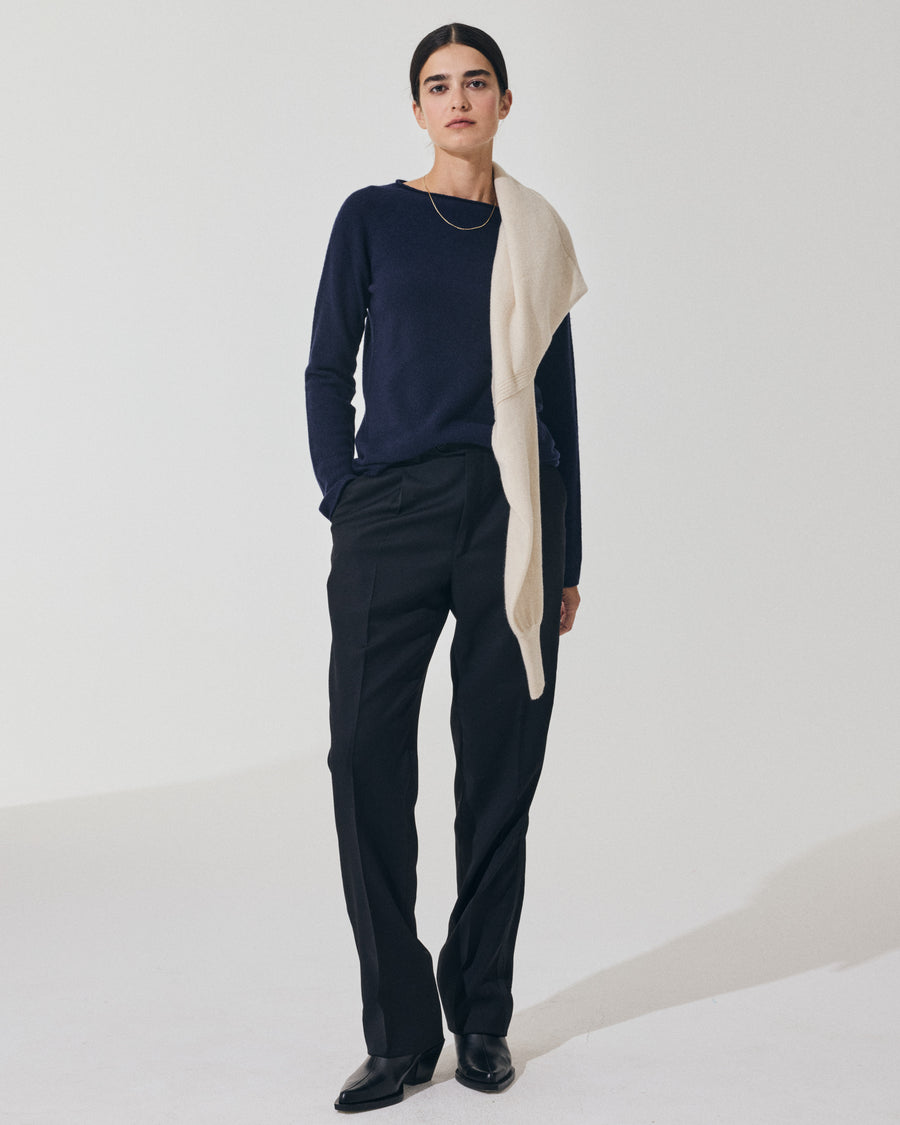 Scaglione ROUND NECK SLIM RAGLAN SEAMLESS NAVY Latest stili