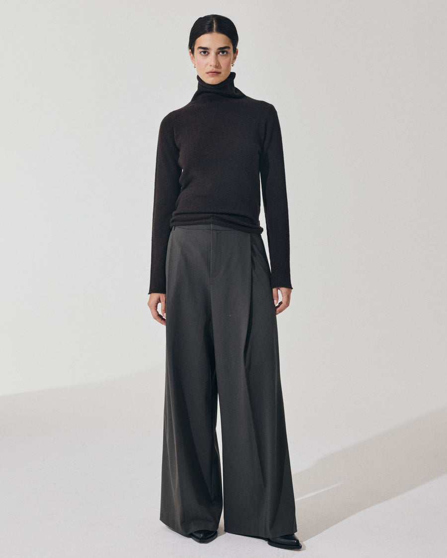 Scaglione TURTLE NECK RAGLAN SEAMLESS HYBRID CASHMERE EBANO Solo un giorno rimasto