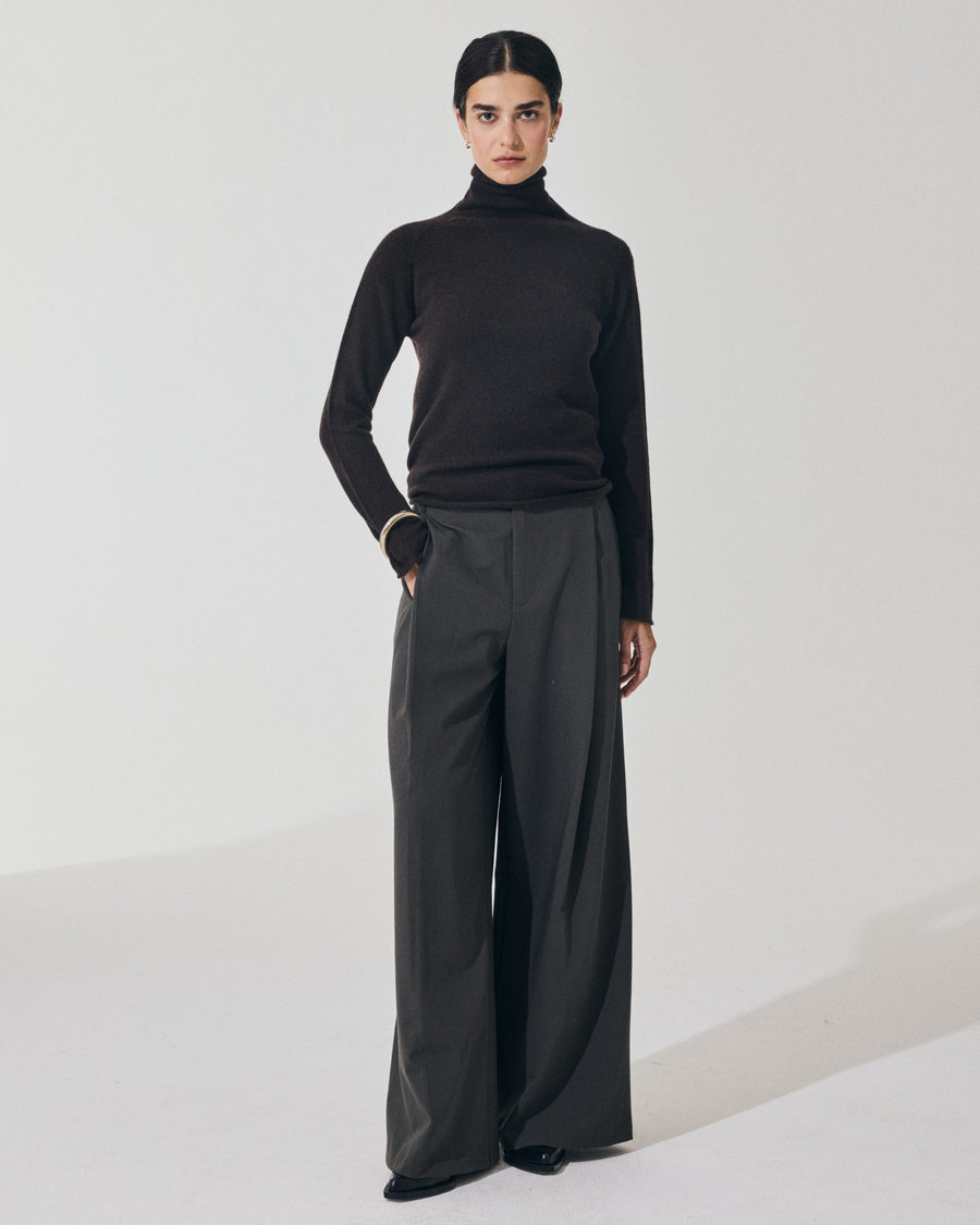 Scaglione TURTLE NECK RAGLAN SEAMLESS HYBRID CASHMERE EBANO Solo un giorno rimasto