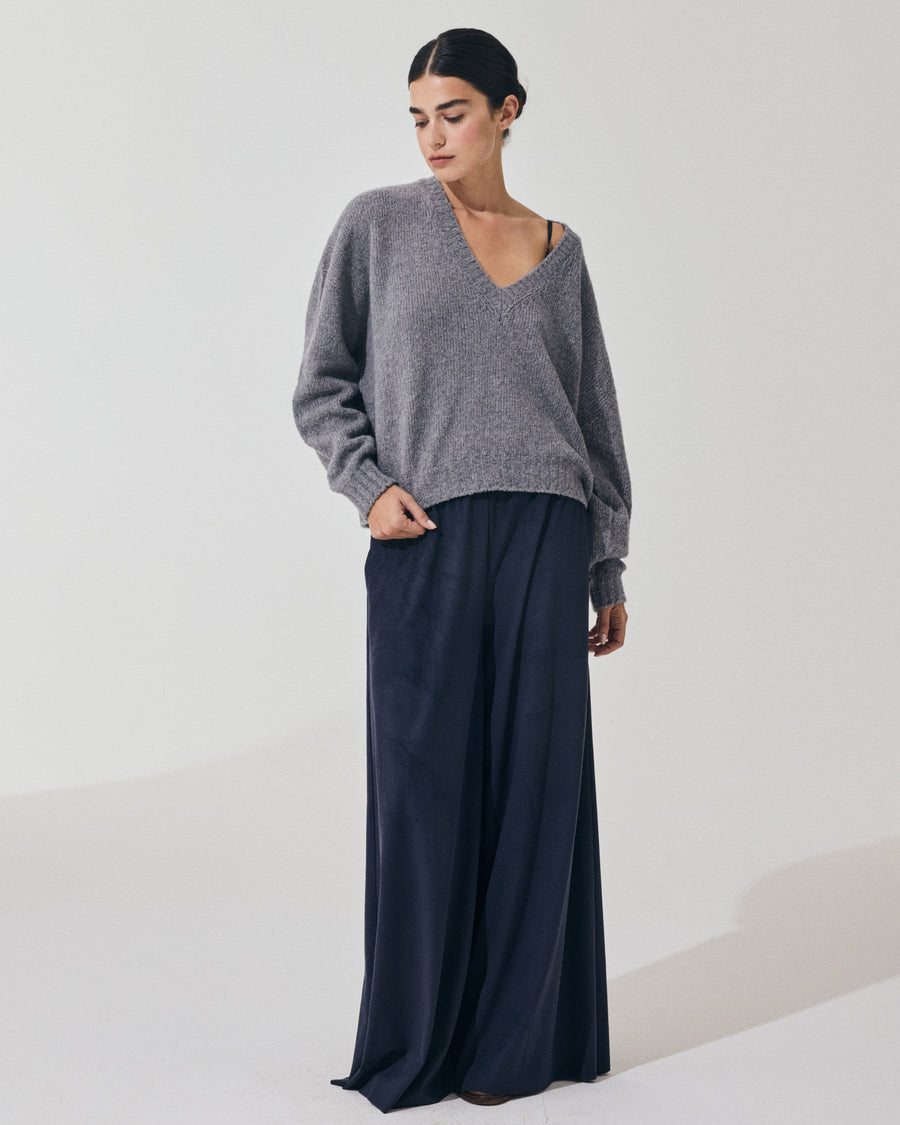 Scaglione V NECK OVER PUFFED CASHMERE GREY Trasporto libero internazionale