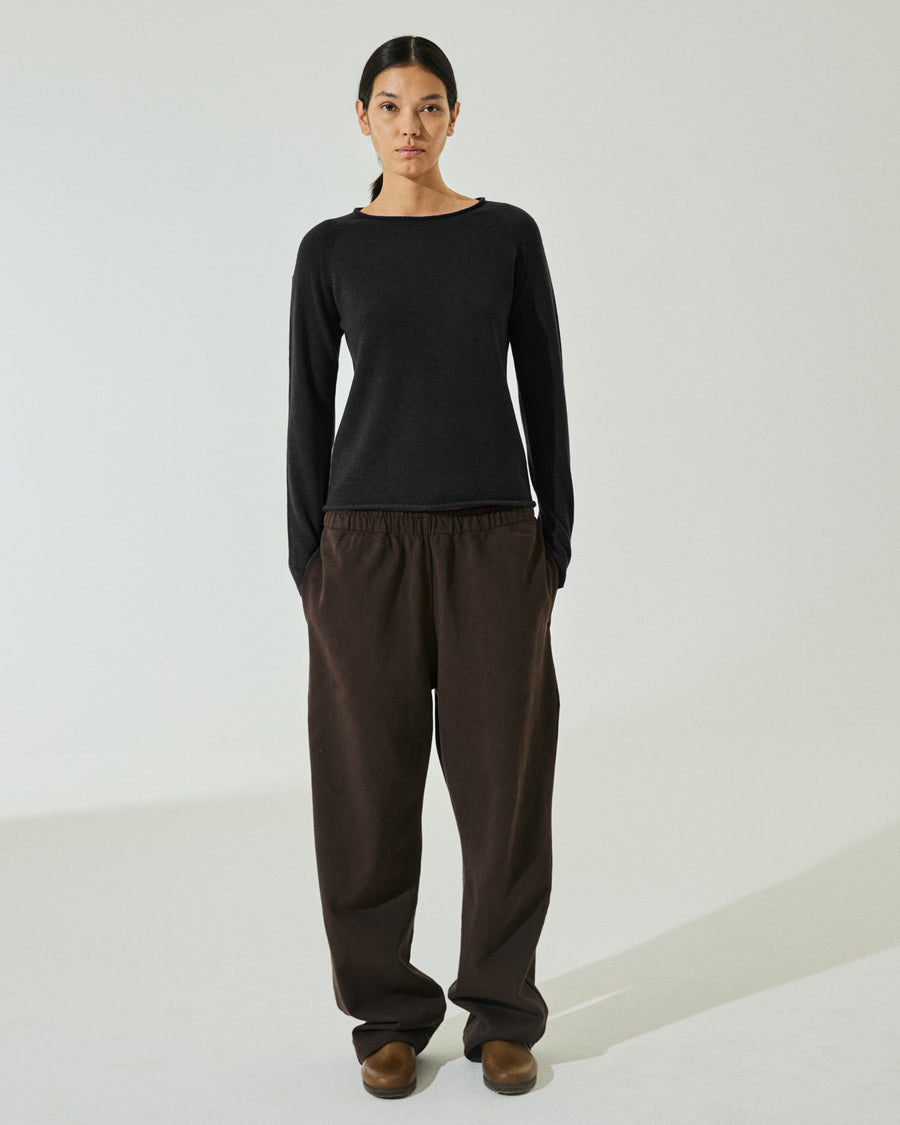 Scaglione ROUND NECK RAGLAN SEAMLESS HYBRID CASHMERE BLACK Duty-free