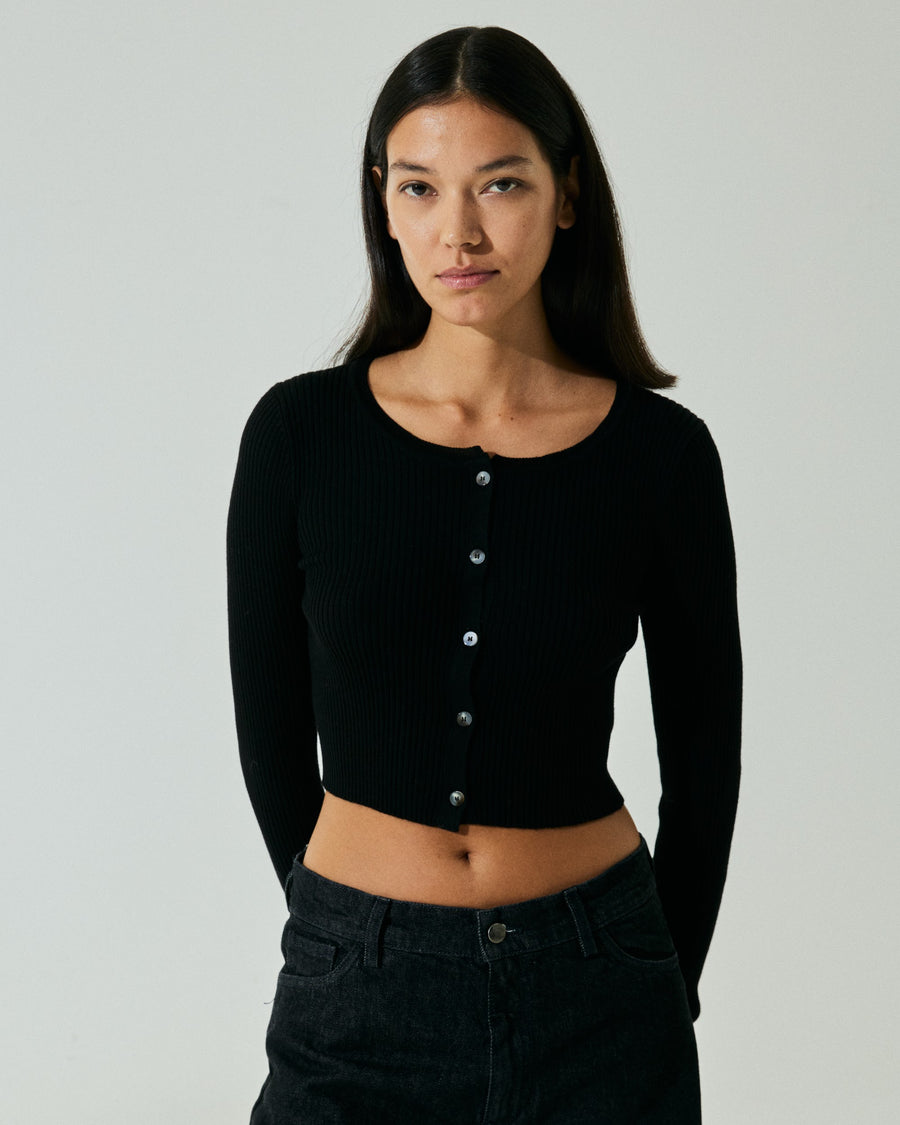 Scaglione CARDIGAN CROP COSTINA FINELUX BLACK 2025