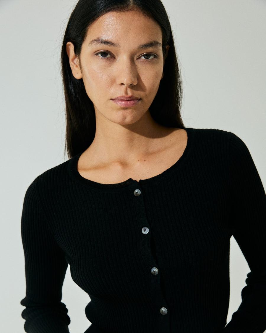 Scaglione CARDIGAN CROP COSTINA FINELUX BLACK 2025