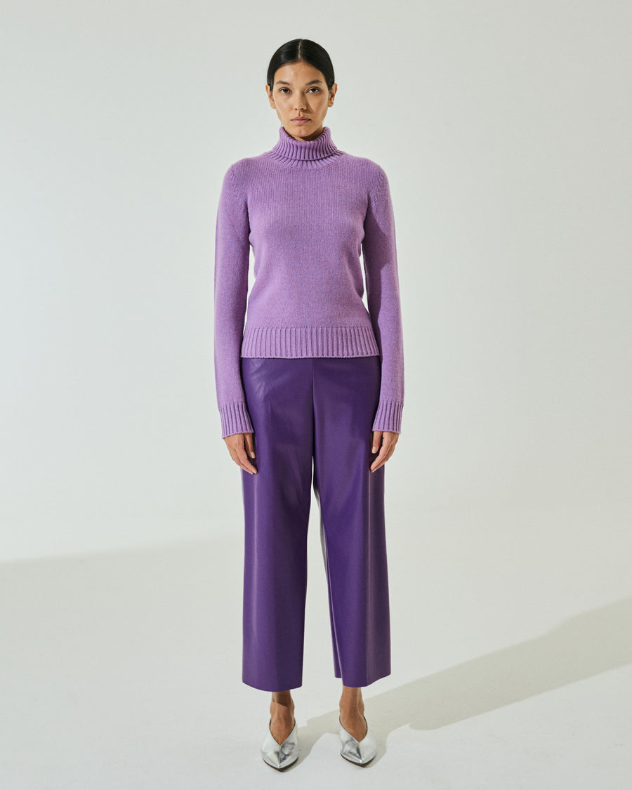 Scaglione TURTLE NECK SOFT HYBRID CASHMERE LILAC Qualità