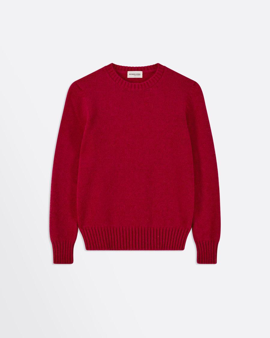 Scaglione ROUND NECK SOFT HYBRID CASHMERE RED Vendita