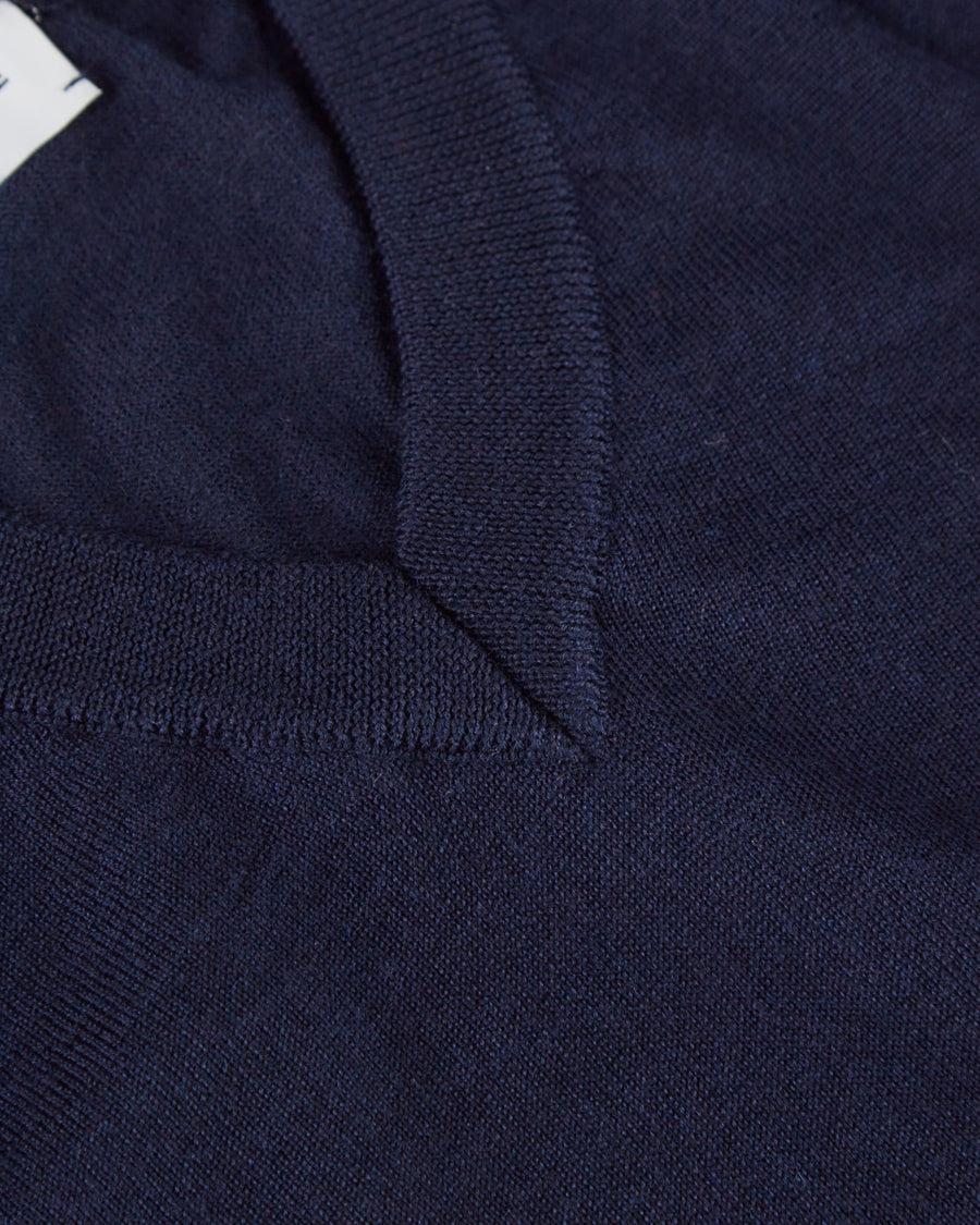 Scaglione V NECK SLIM FINELUX SOLID NAVY Promozione