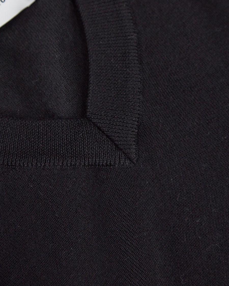 Scaglione V NECK SLIM FINELUX SOLID BLACK Spedizione Gratuita