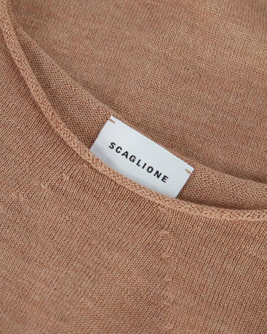 Scaglione BOAT NECK SEAMLESS MERINO CARAMEL Acquista Ora
