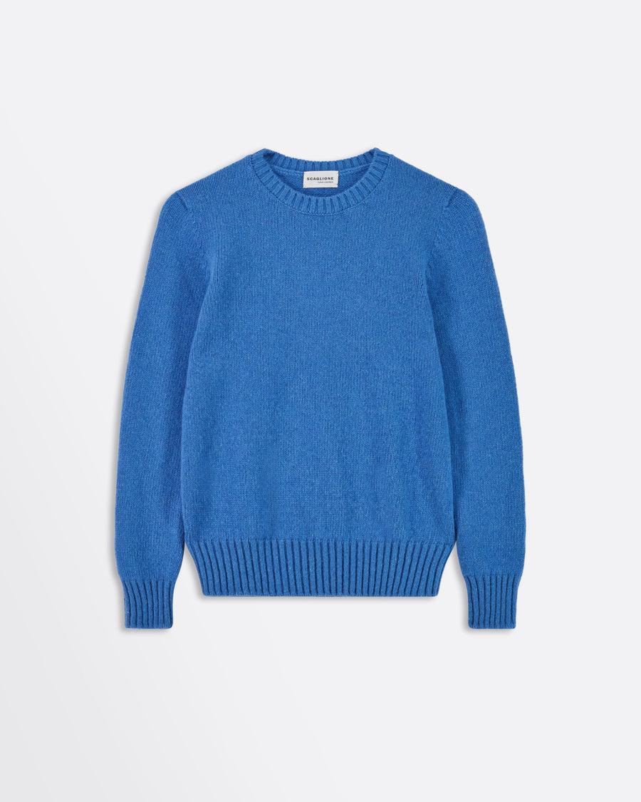 Scaglione ROUND NECK SOFT HYBRID CASHMERE CORNFLOWER Affare Del Giorno