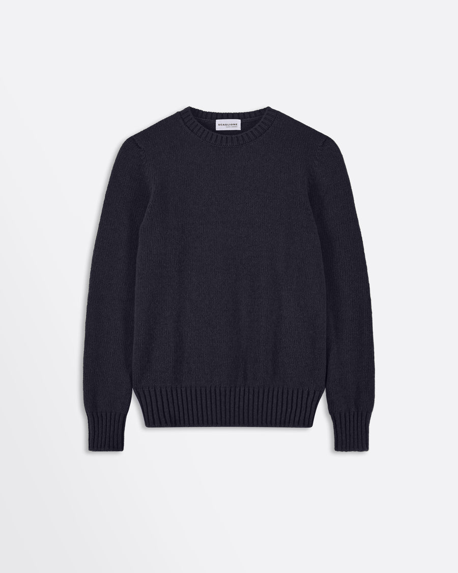 Scaglione ROUND NECK SOFT HYBRID CASHMERE NAVY Prezzo Ridotto