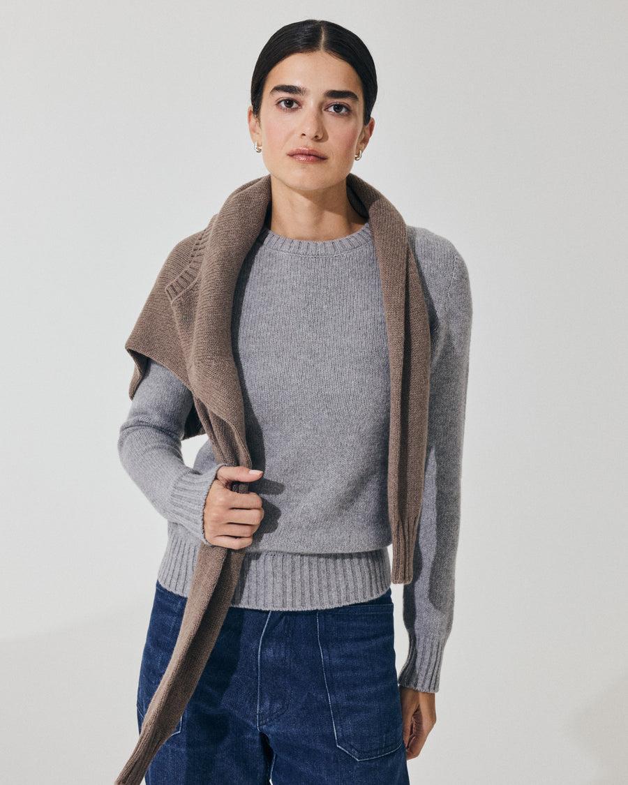 Scaglione ROUND NECK SOFT HYBRID CASHMERE GREY Convenienza