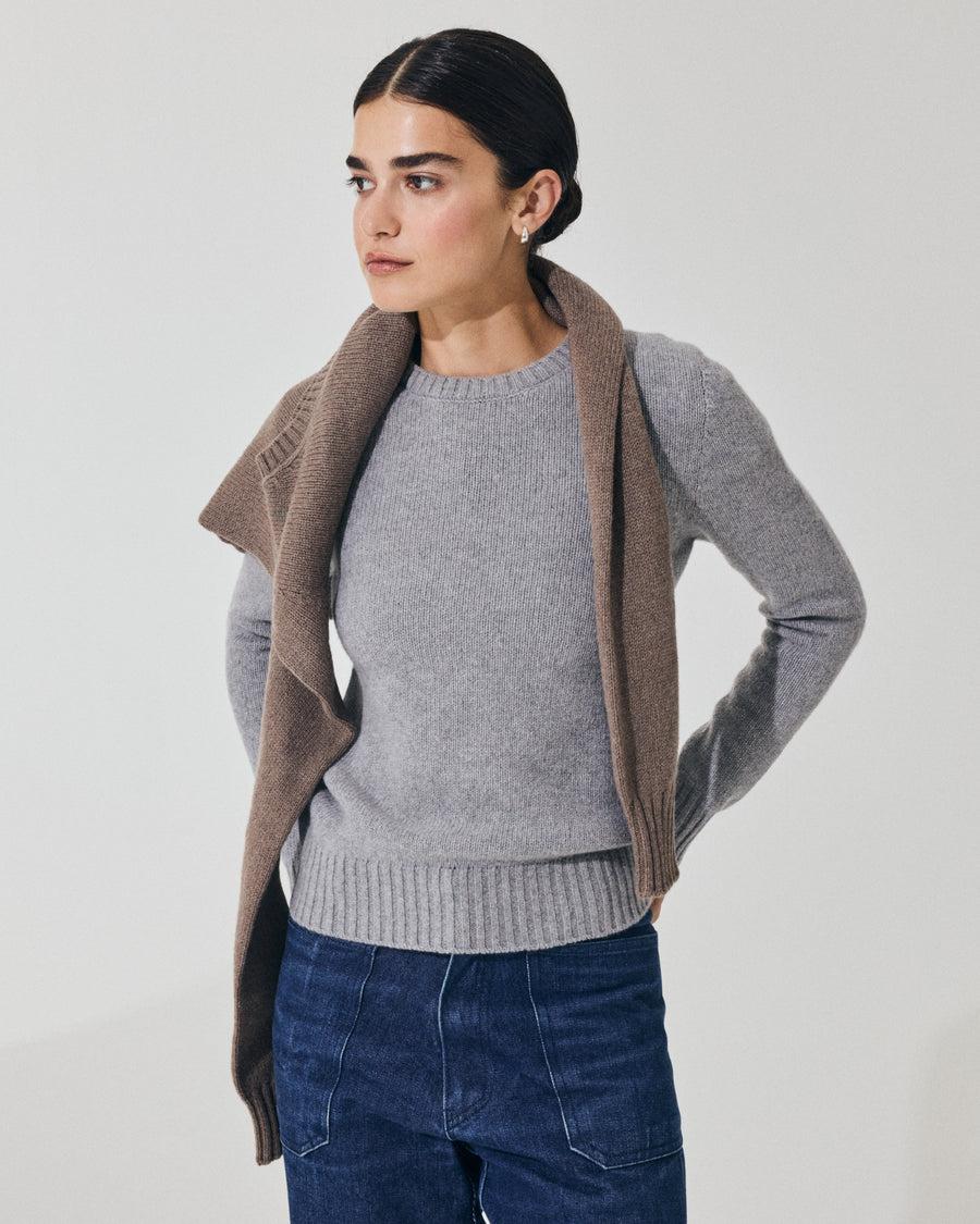 Scaglione ROUND NECK SOFT HYBRID CASHMERE GREY Convenienza