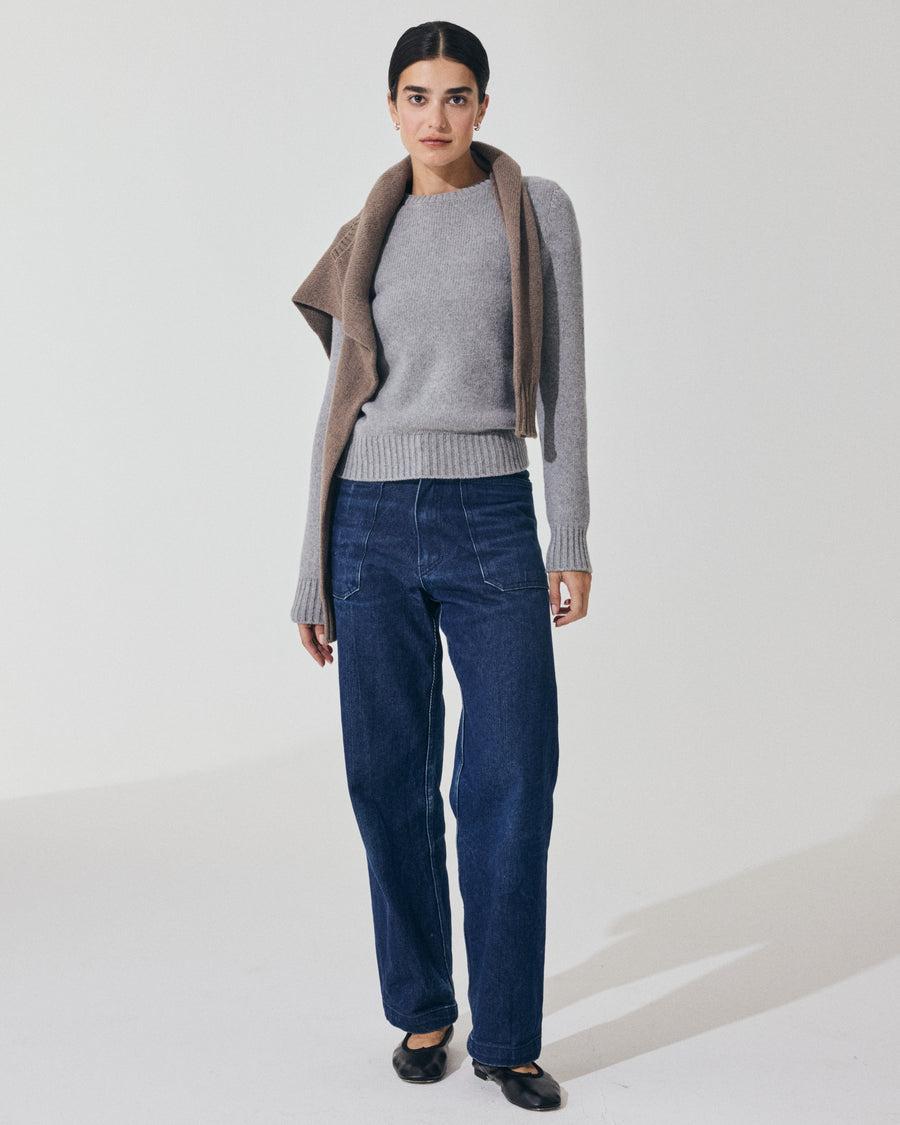 Scaglione ROUND NECK SOFT HYBRID CASHMERE GREY Convenienza