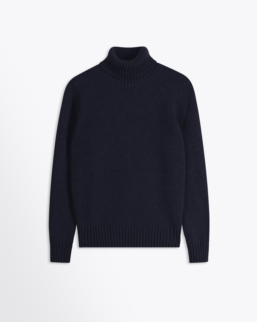 Scaglione TURTLE NECK SOFT HYBRID CASHMERE NAVY Novità