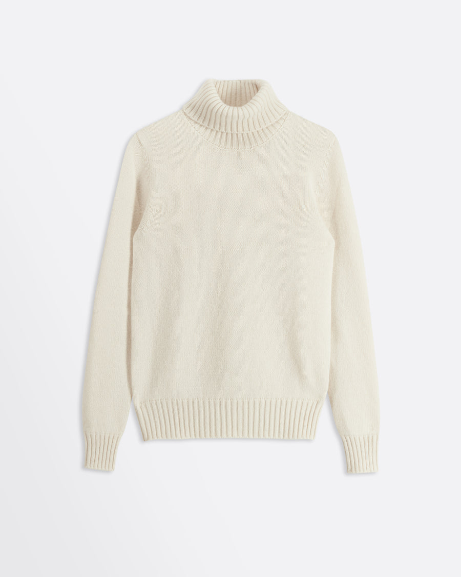 Scaglione TURTLE NECK SOFT HYBRID CASHMERE MILK Sconto