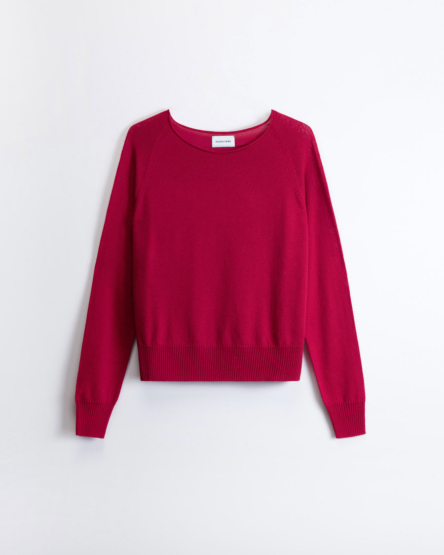 Scaglione BOAT NECK SEAMLESS MERINO MAGENTA Offerte