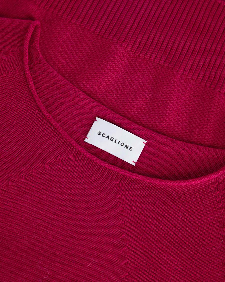 Scaglione BOAT NECK SEAMLESS MERINO MAGENTA Offerte