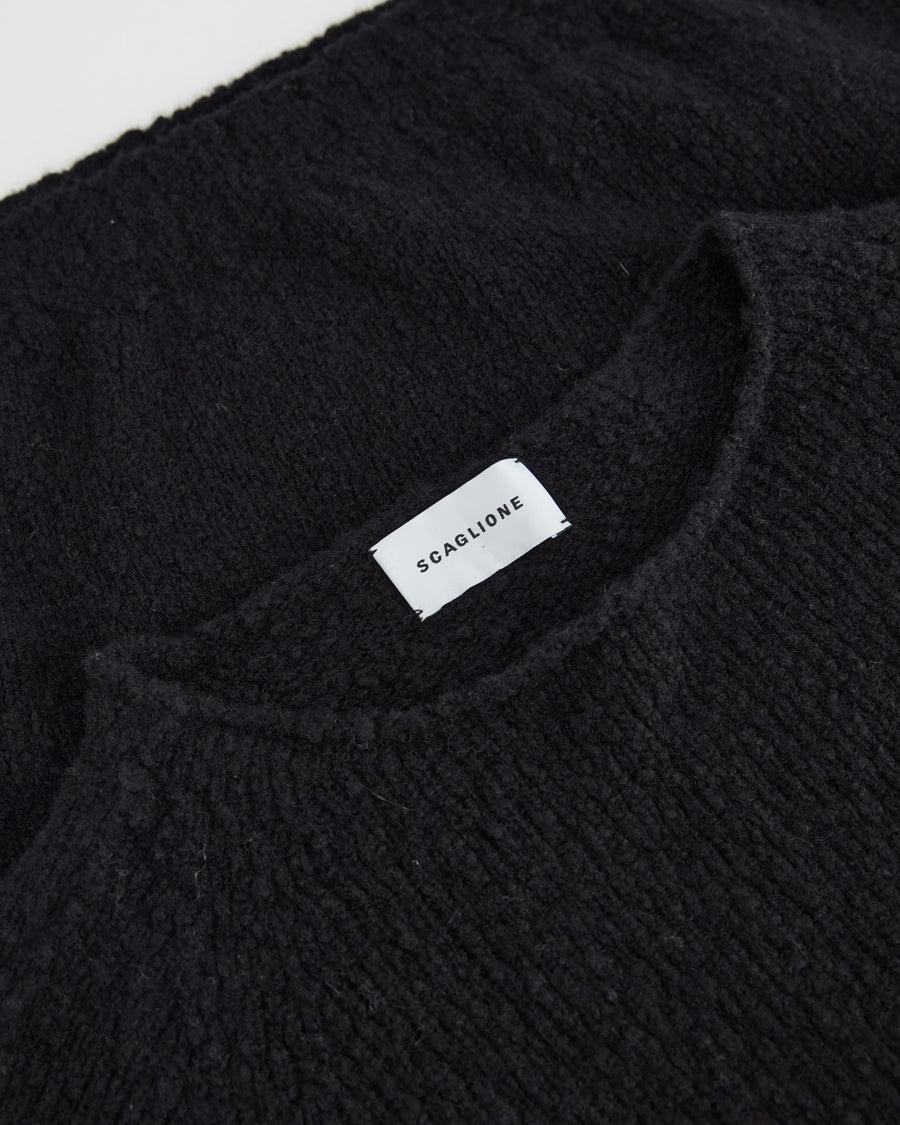 Scaglione BOAT SEAMLESS PUFFED CASHMERE BLACK Vendite Flash