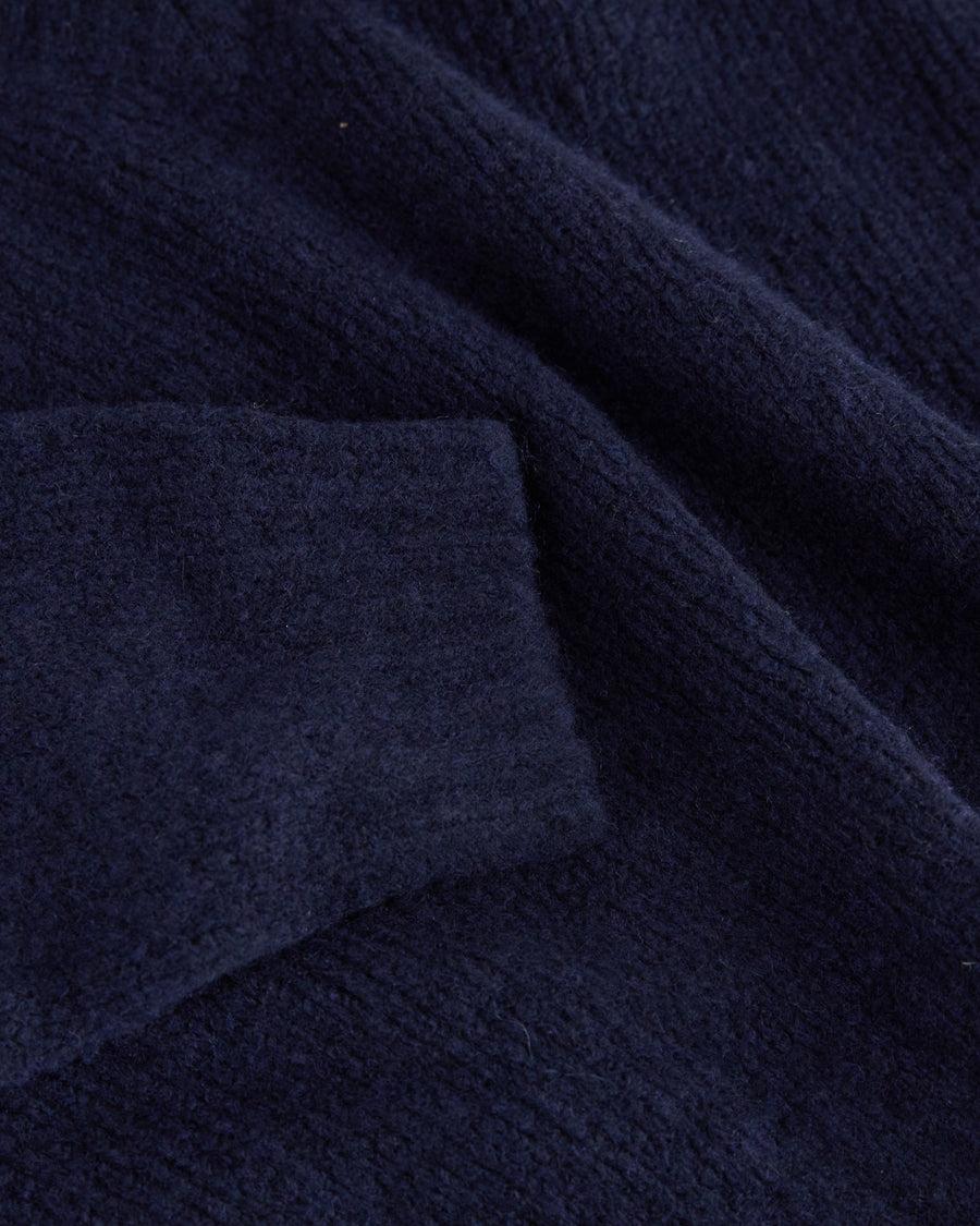 Scaglione V NECK OVER PUFFED CASHMERE NAVY In Saldo