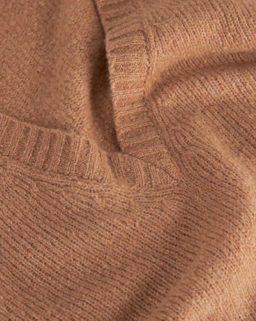 Scaglione V NECK OVER PUFFED CASHMERE CAMEL Nuova